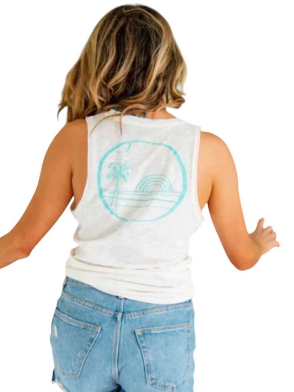NWT Lucky We Live Hawaii Tank Top Cover Up Beach Vacation Tropical Size M